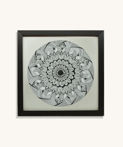 Handmade Mandala Art Frame Black Edition