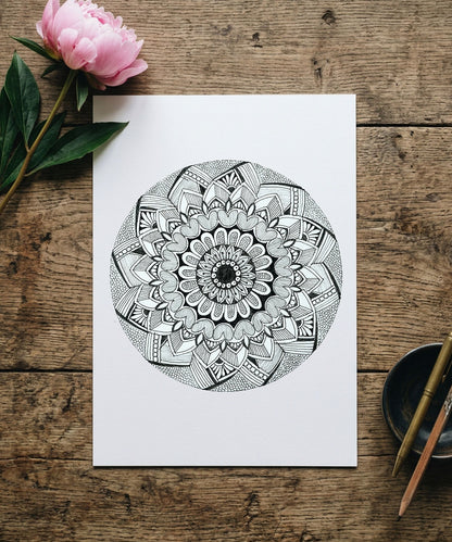 Handmade Mandala Art Frame Black Edition