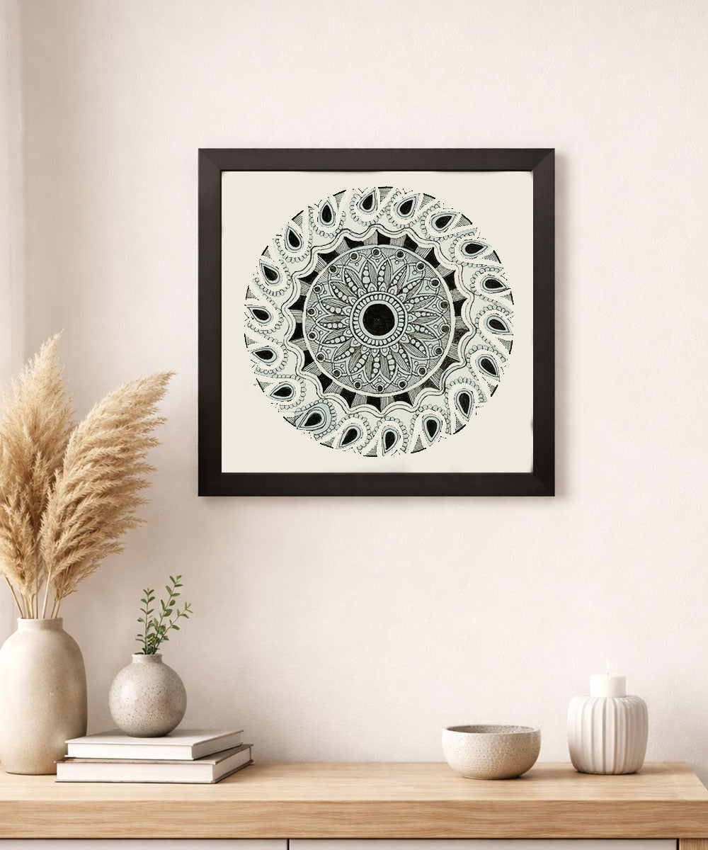 Handmade Mandala Art Frame Black Edition