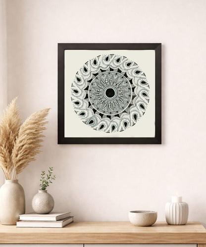 Handmade Mandala Art Frame Black Edition