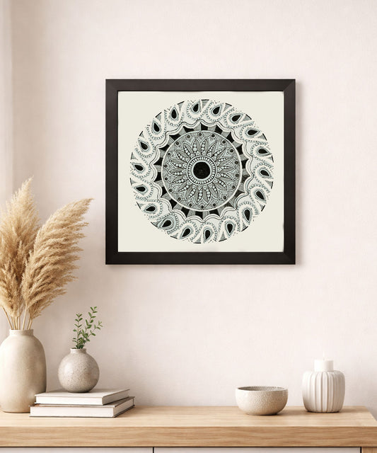 Handmade Mandala Art Frame Black Edition