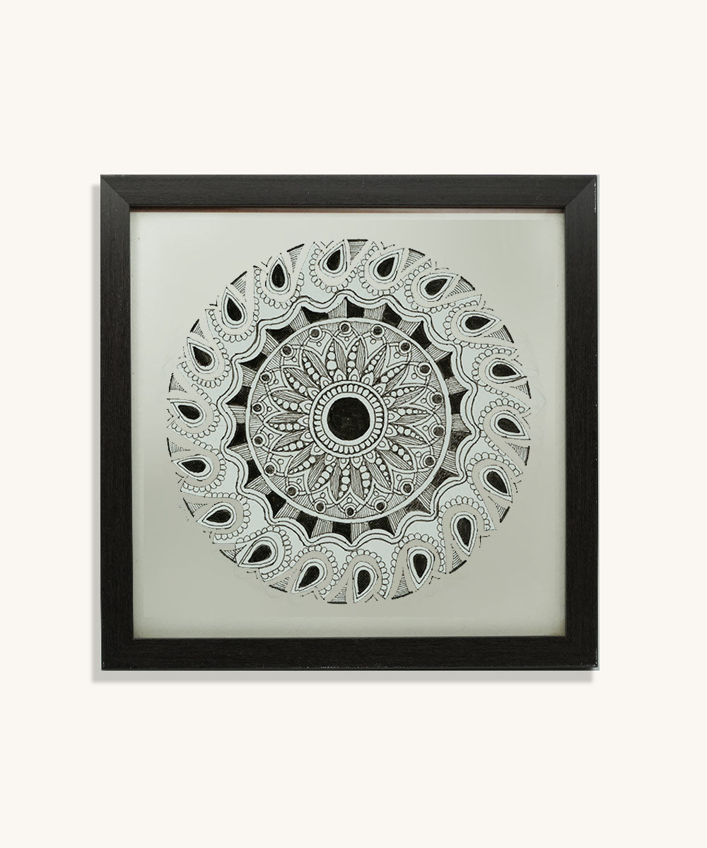 Handmade Mandala Art Frame Black Edition