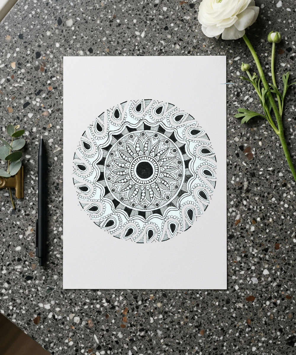 Handmade Mandala Art Frame Black Edition