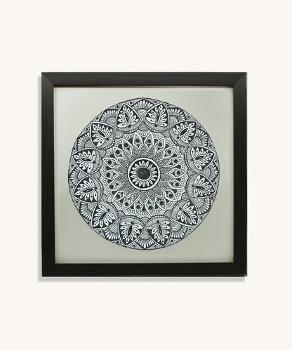 Handmade Mandala Art Frame Black Edition