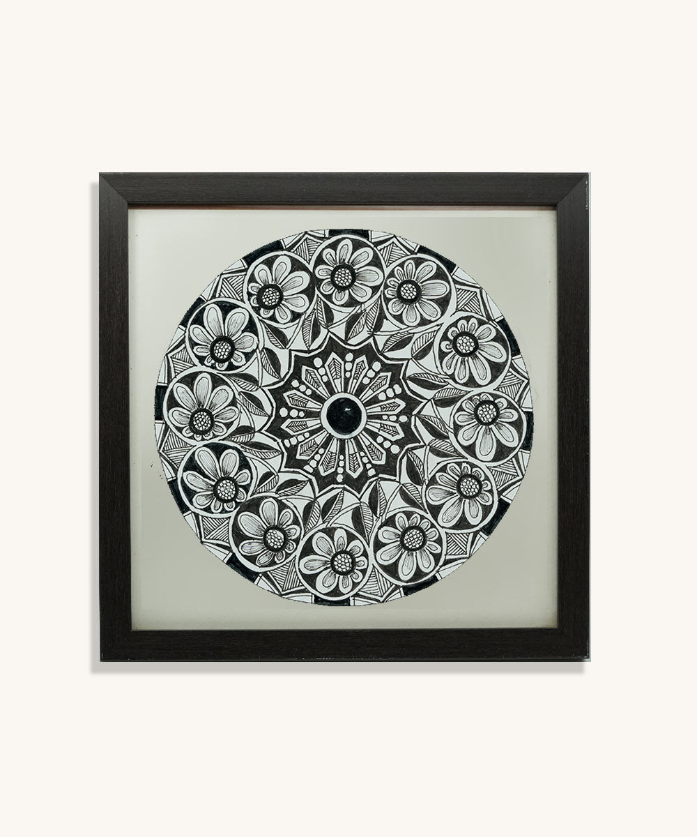 Handmade Mandala Art Frame Black Edition