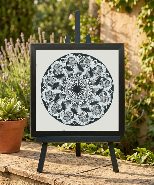 Handmade Mandala Art Frame Black Edition