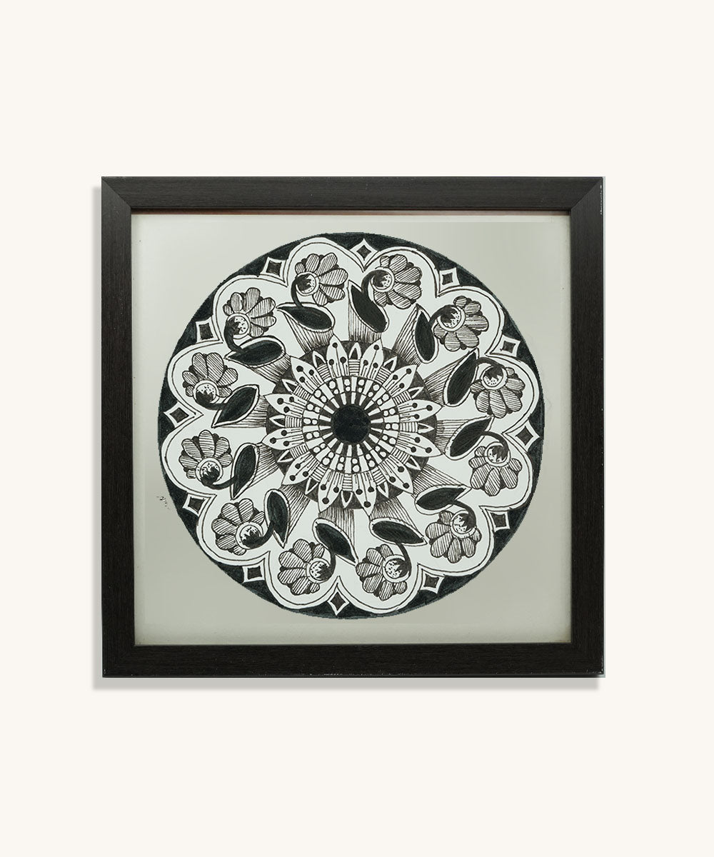 Handmade Mandala Art Frame Black Edition