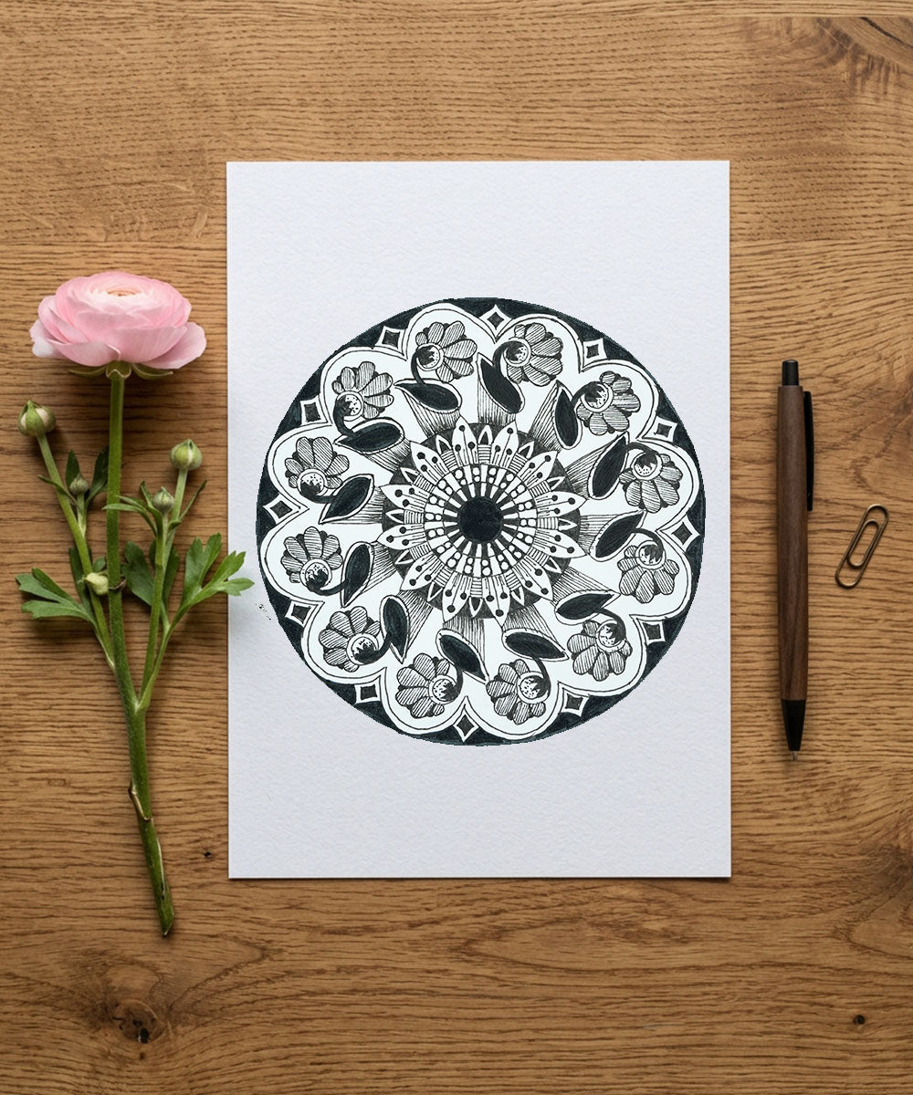 Handmade Mandala Art Frame Black Edition