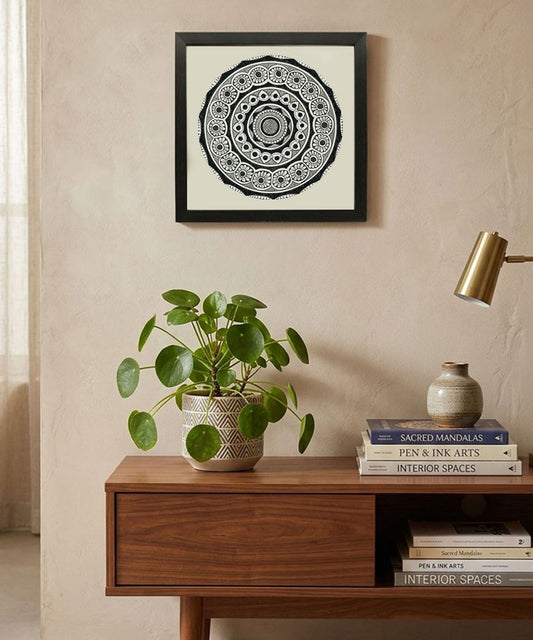 Handmade Mandala Art Frame Black Edition