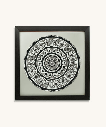 Handmade Mandala Art Frame Black Edition