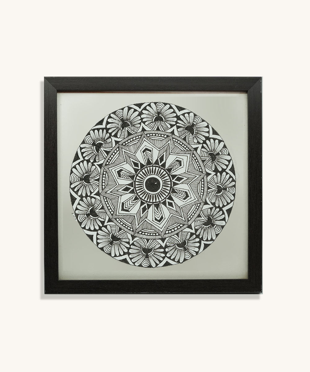 Handmade Mandala Art Frame Black Edition