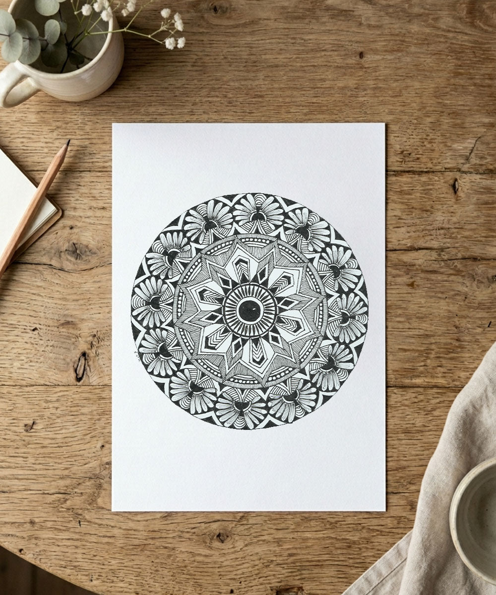 Handmade Mandala Art Frame Black Edition