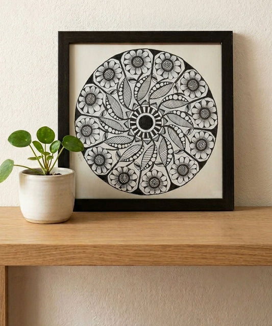 Handmade Mandala Art Frame Black Edition