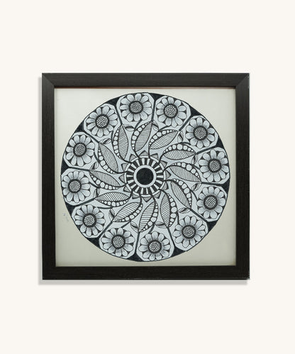 Handmade Mandala Art Frame Black Edition