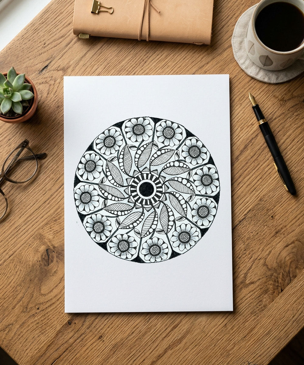 Handmade Mandala Art Frame Black Edition