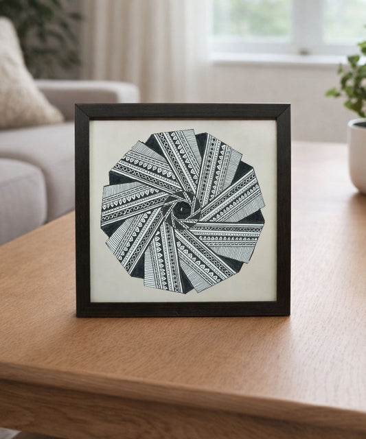 Handmade Mandala Art Frame Black Edition