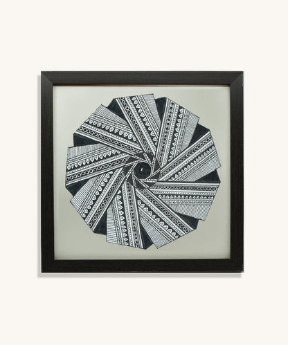 Handmade Mandala Art Frame Black Edition