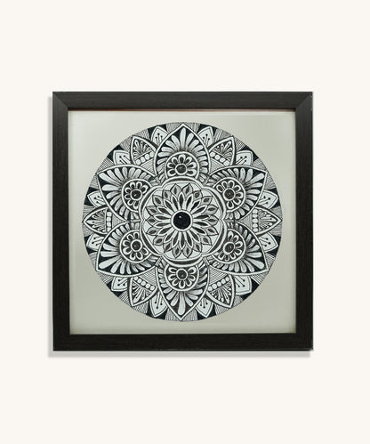 Handmade Mandala Art Frame Black Edition