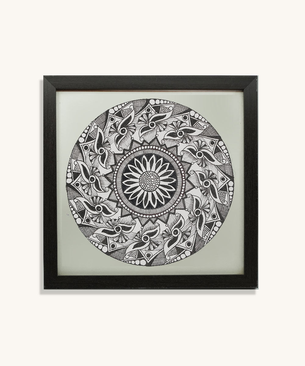 Handmade Mandala Art Frame Black Edition