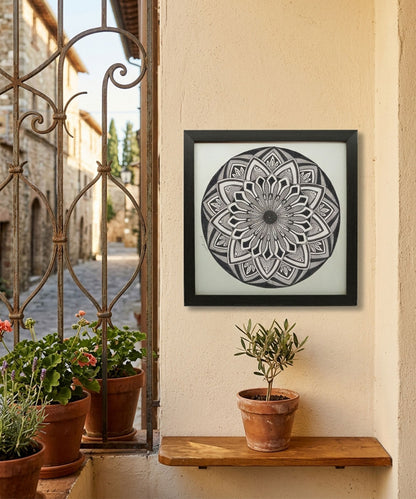 Handmade Mandala Art Frame Black Edition