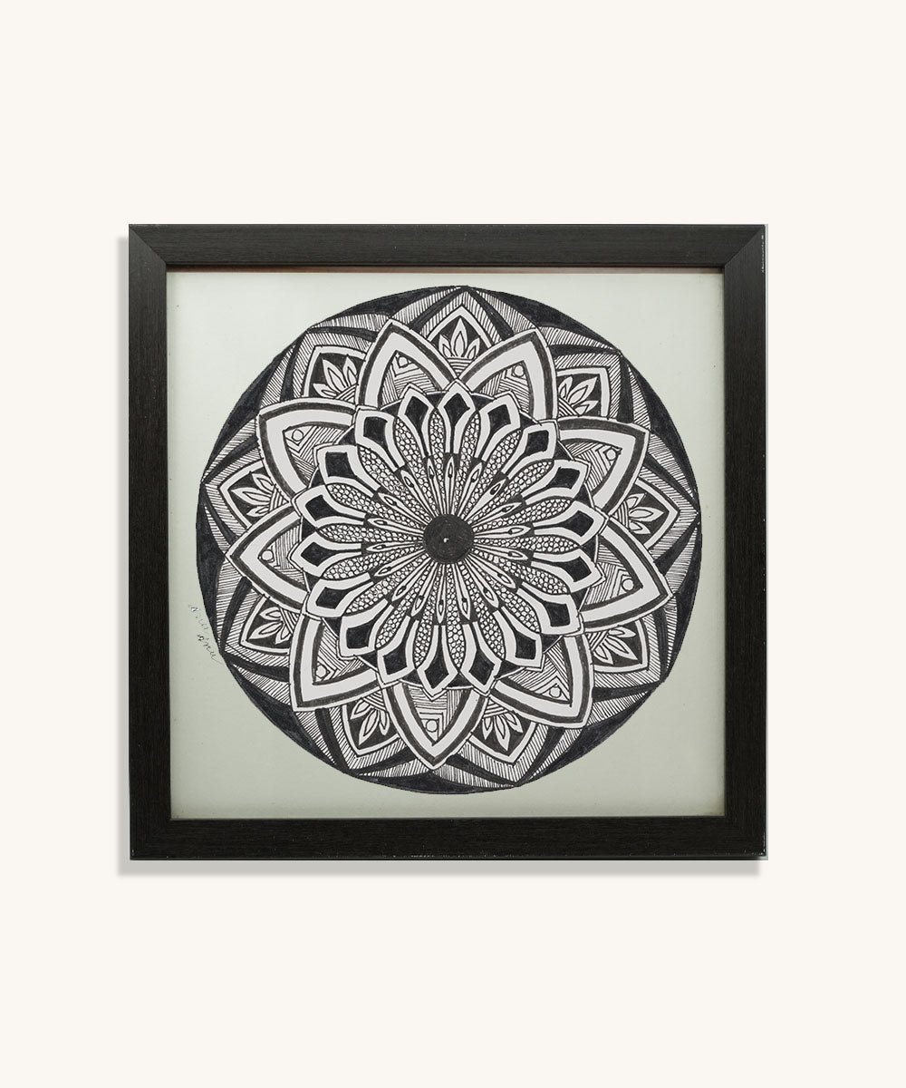 Handmade Mandala Art Frame Black Edition