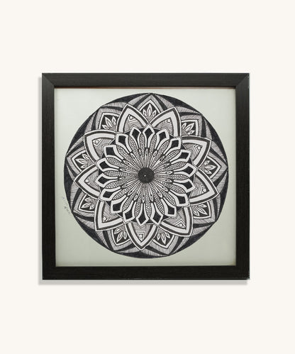 Handmade Mandala Art Frame Black Edition