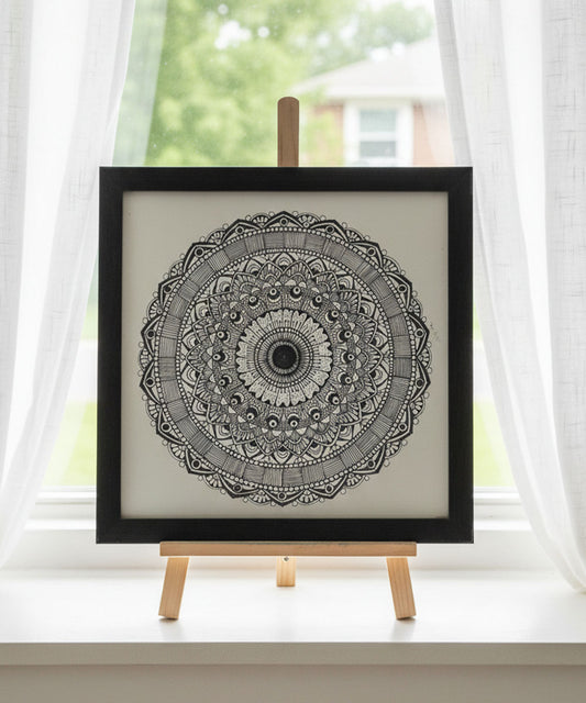 Handmade Mandala Art Frame Black Edition
