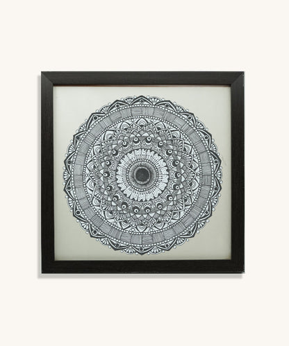 Handmade Mandala Art Frame Black Edition