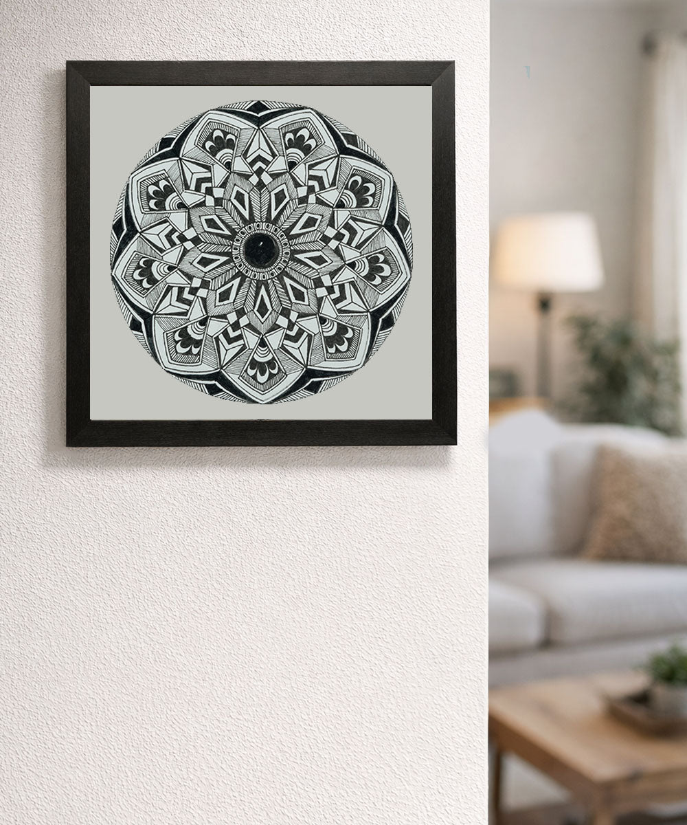 Handmade Mandala Art Frame Black Edition