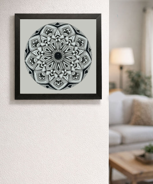 Handmade Mandala Art Frame Black Edition