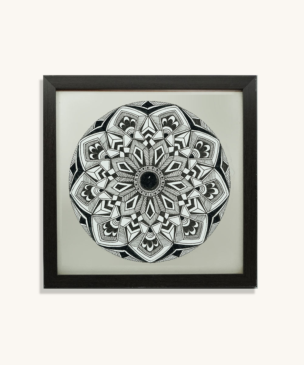 Handmade Mandala Art Frame Black Edition