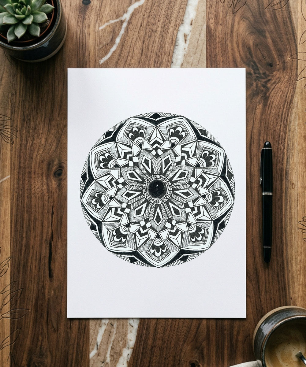 Handmade Mandala Art Frame Black Edition