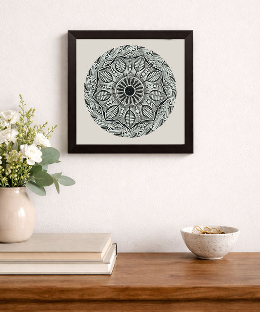 Handmade Mandala Art Frame Black Edition