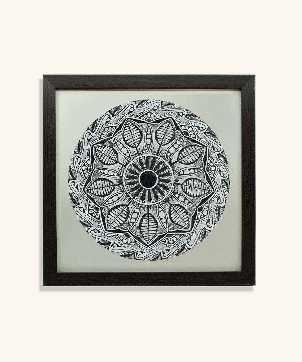Handmade Mandala Art Frame Black Edition