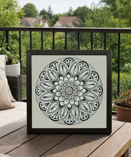 Handmade Mandala Art Frame Black Edition