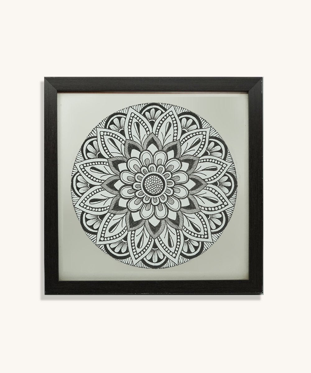 Handmade Mandala Art Frame Black Edition