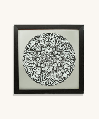 Handmade Mandala Art Frame Black Edition
