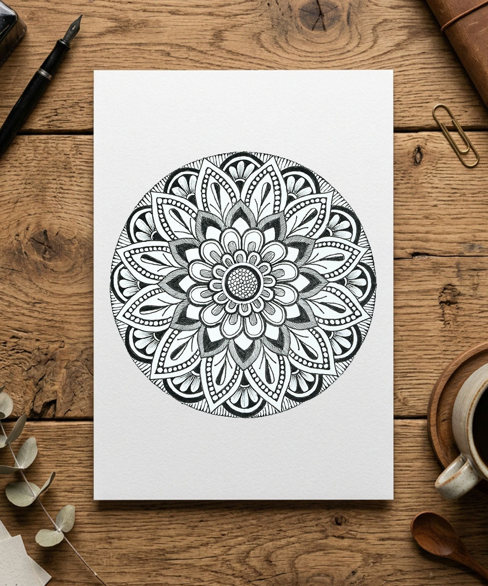 Handmade Mandala Art Frame Black Edition