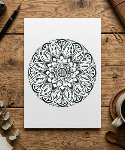 Handmade Mandala Art Frame Black Edition