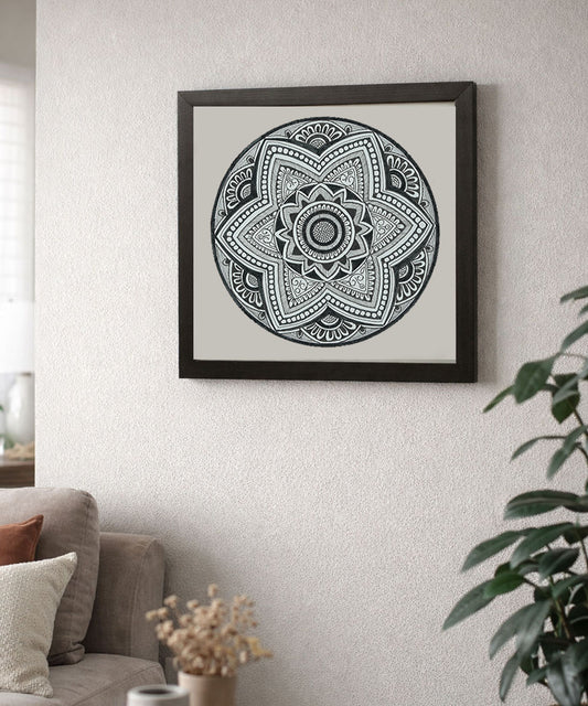 Handmade Mandala Art Frame Black Edition