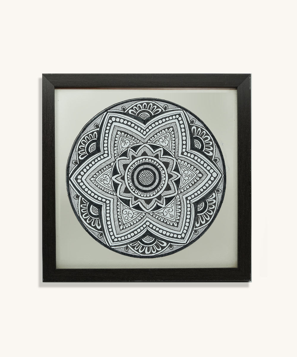 Handmade Mandala Art Frame Black Edition