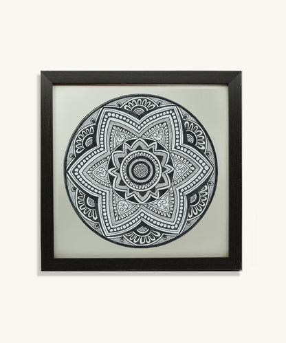 Handmade Mandala Art Frame Black Edition