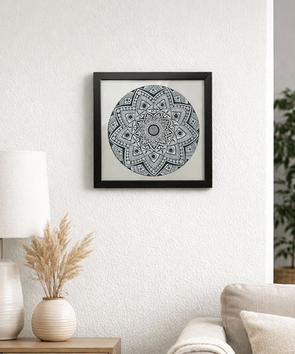 Handmade Mandala Art Frame Black Edition