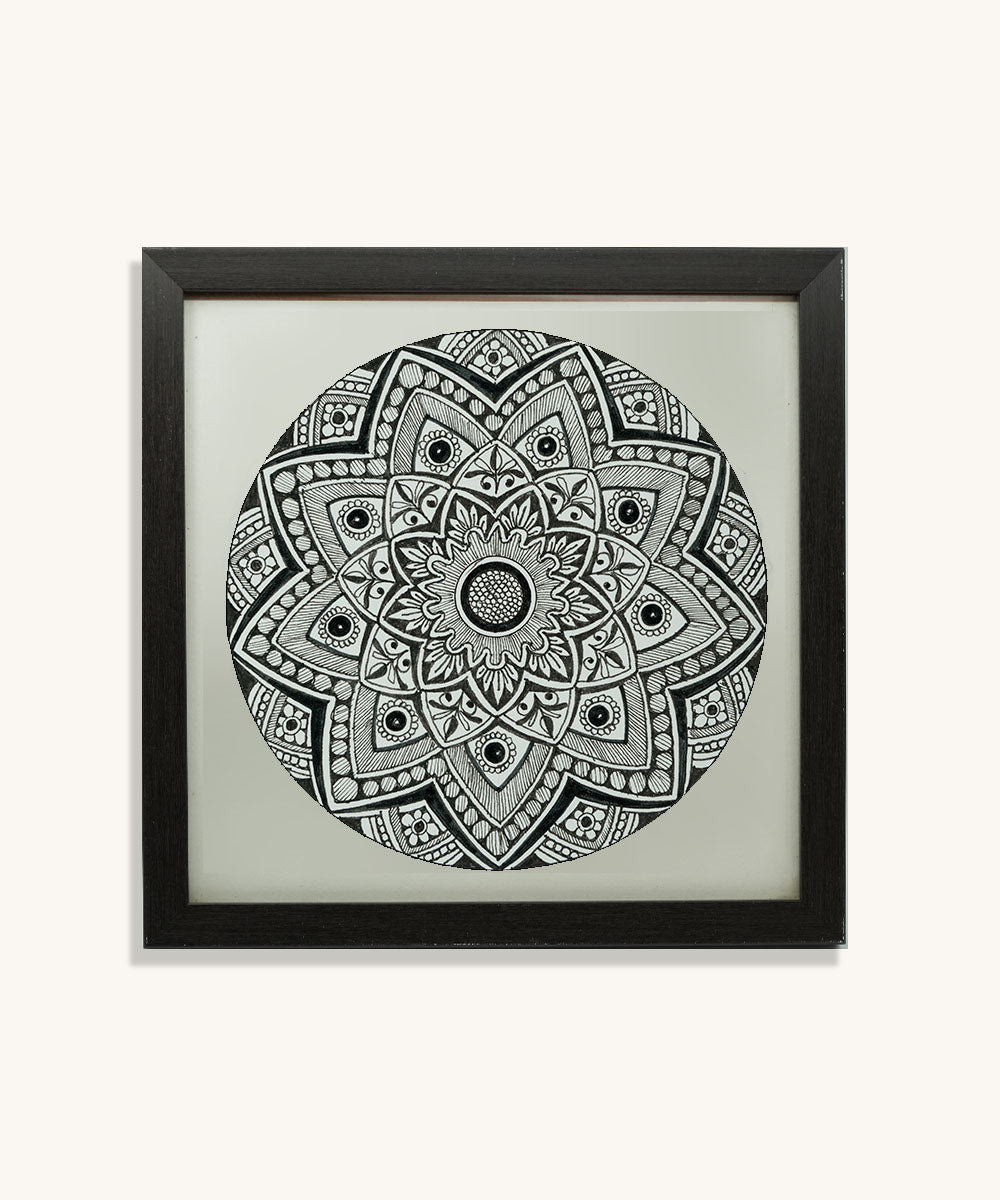 Handmade Mandala Art Frame Black Edition