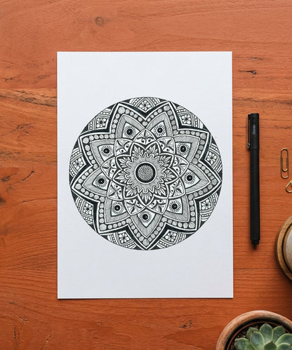 Handmade Mandala Art Frame Black Edition