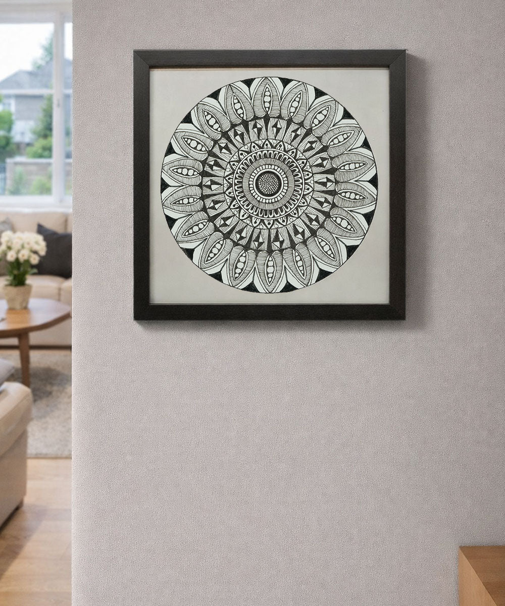Handmade Mandala Art Frame Black Edition