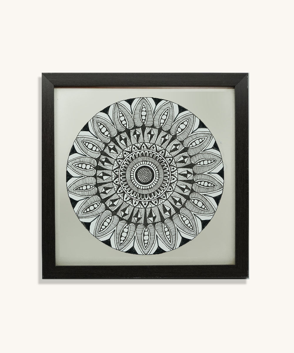 Handmade Mandala Art Frame Black Edition
