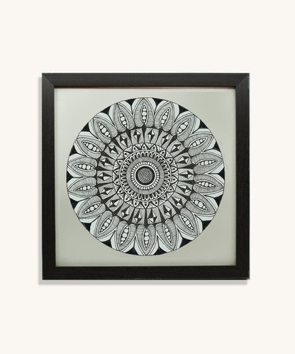 Handmade Mandala Art Frame Black Edition