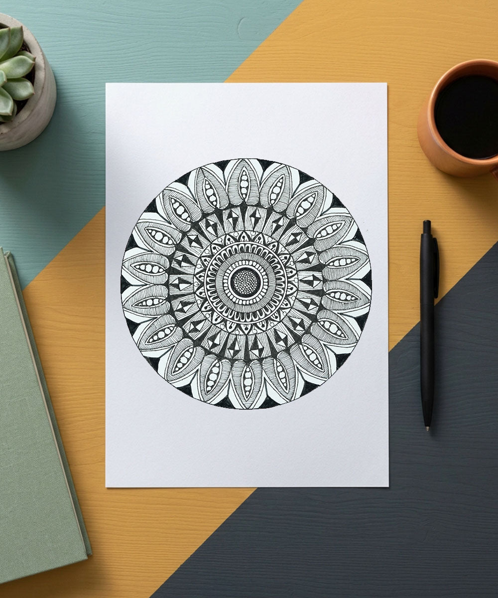 Handmade Mandala Art Frame Black Edition