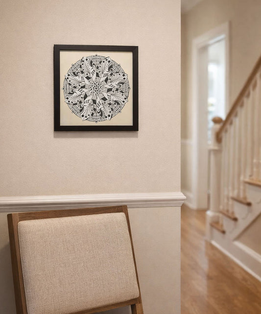 Handmade Mandala Art Frame Black Edition